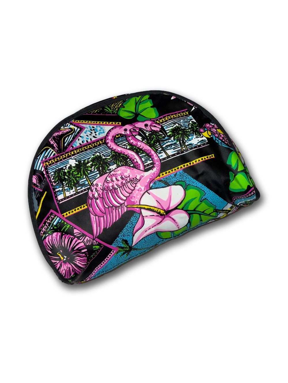 Vintage Caboodles Neon Flamingo Pouch 6x7 Nylon Tropical 80s 90s RN87429